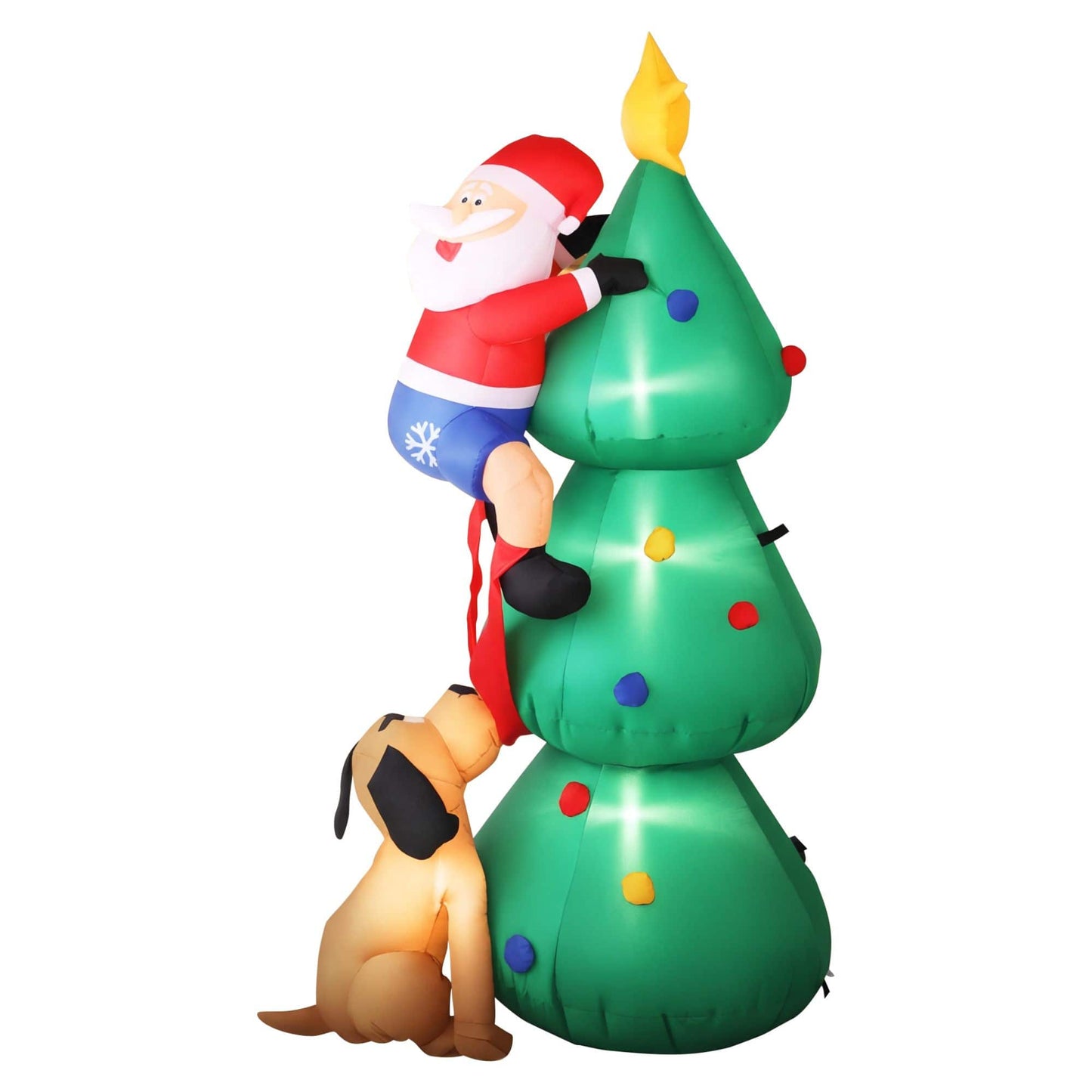 Jingle Jollys Occasions > Christmas > Christmas Decorations Jingle Jollys Christmas Inflatable Santa Tree 1.8M Illuminated Decorations