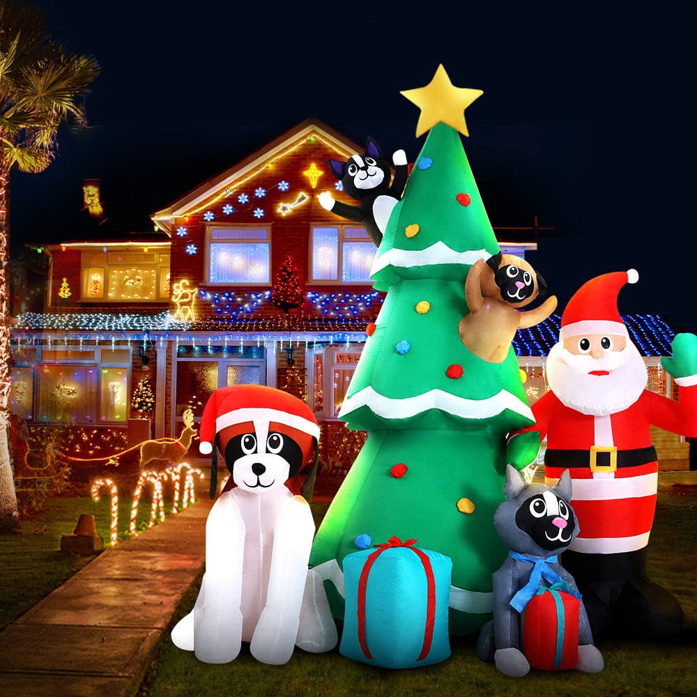 Jingle Jollys Occasions > Christmas > Christmas Decorations Jingle Jollys Christmas Inflatable Santa Tree 3M Illuminated Decorations