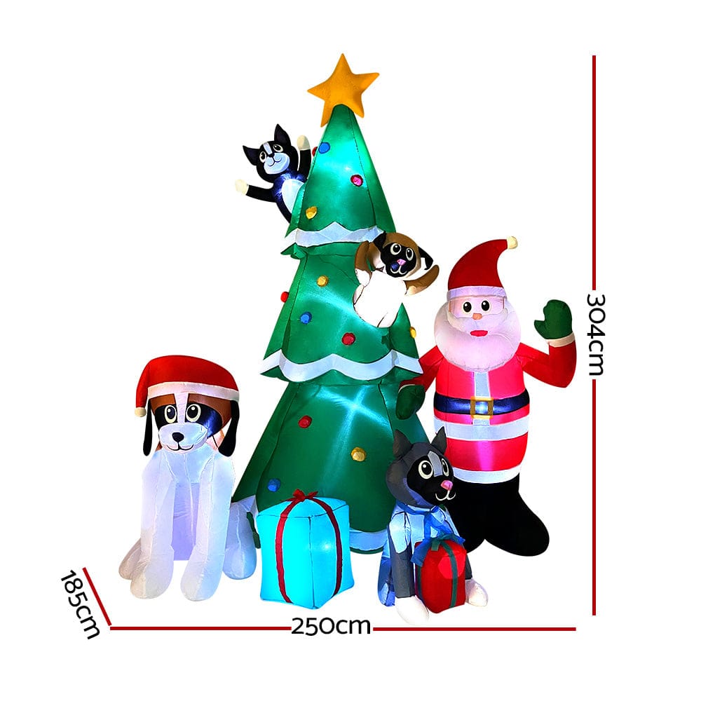 Jingle Jollys Occasions > Christmas > Christmas Decorations Jingle Jollys Christmas Inflatable Santa Tree 3M Illuminated Decorations
