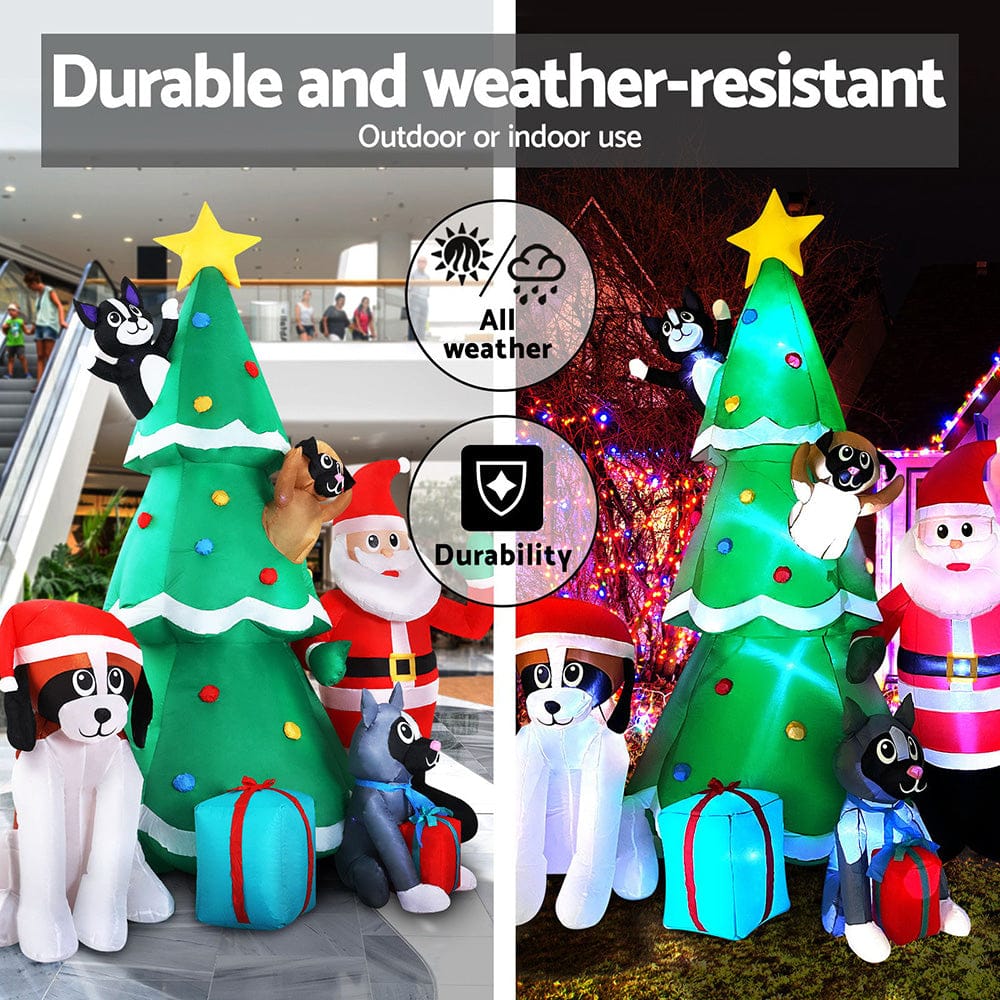 Jingle Jollys Occasions > Christmas > Christmas Decorations Jingle Jollys Christmas Inflatable Santa Tree 3M Illuminated Decorations