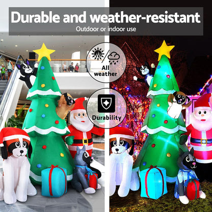 Jingle Jollys Occasions > Christmas > Christmas Decorations Jingle Jollys Christmas Inflatable Santa Tree 3M Illuminated Decorations