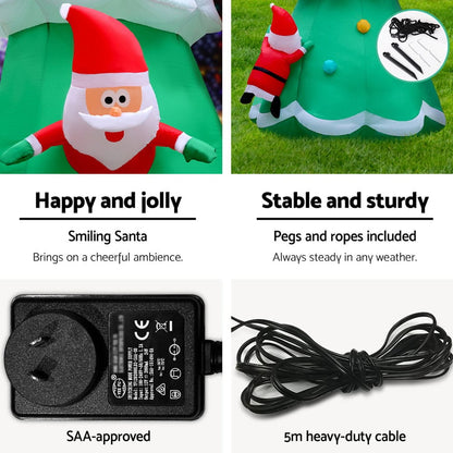 Jingle Jollys Occasions > Christmas > Christmas Decorations Jingle Jollys Christmas Inflatable Santa Tree 5M Illuminated Decorations