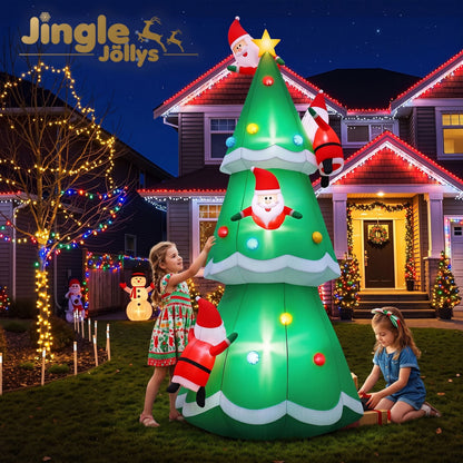 Jingle Jollys Occasions > Christmas > Christmas Decorations Jingle Jollys Christmas Inflatable Santa Tree 5M Illuminated Decorations