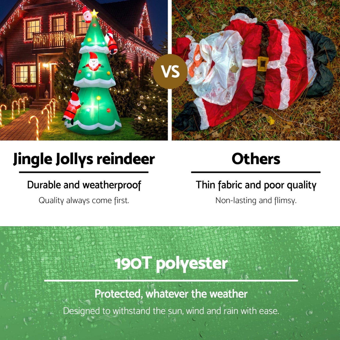Jingle Jollys Occasions > Christmas > Christmas Decorations Jingle Jollys Christmas Inflatable Santa Tree 5M Illuminated Decorations