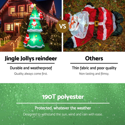 Jingle Jollys Occasions > Christmas > Christmas Decorations Jingle Jollys Christmas Inflatable Santa Tree 5M Illuminated Decorations