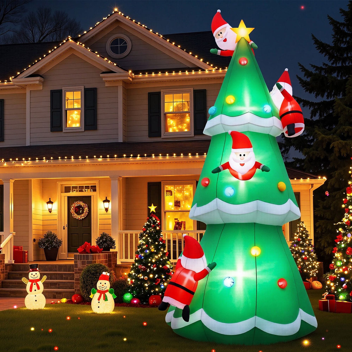 Jingle Jollys Occasions > Christmas > Christmas Decorations Jingle Jollys Christmas Inflatable Santa Tree 5M Illuminated Decorations