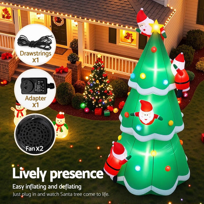 Jingle Jollys Occasions > Christmas > Christmas Decorations Jingle Jollys Christmas Inflatable Santa Tree 5M Illuminated Decorations
