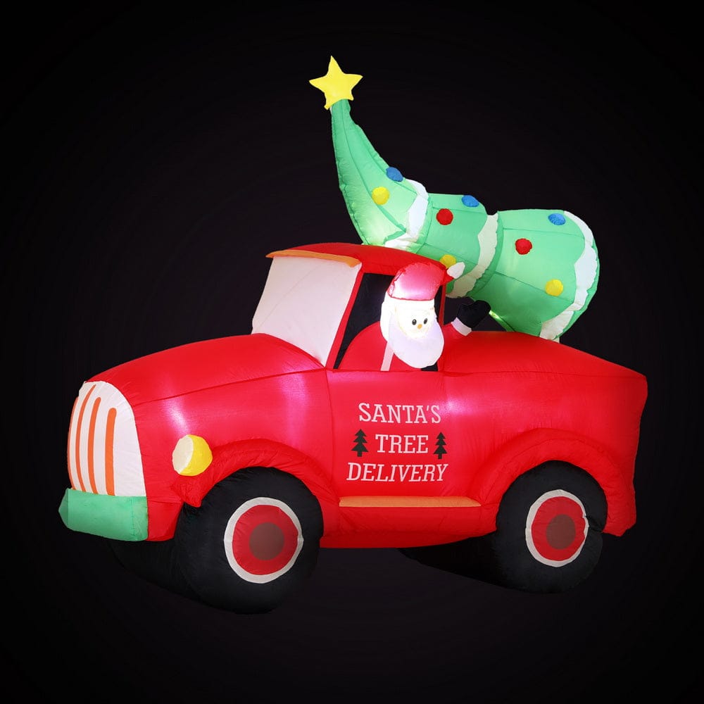 Jingle Jollys Occasions > Christmas > Christmas Decorations Jingle Jollys Christmas Inflatable Santa Truck 1.6M Height LED Decorations Illuminated