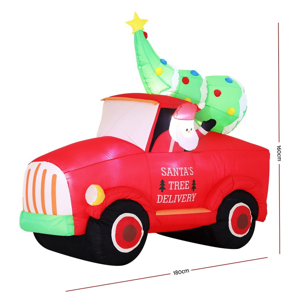 Jingle Jollys Occasions > Christmas > Christmas Decorations Jingle Jollys Christmas Inflatable Santa Truck 1.6M Height LED Decorations Illuminated