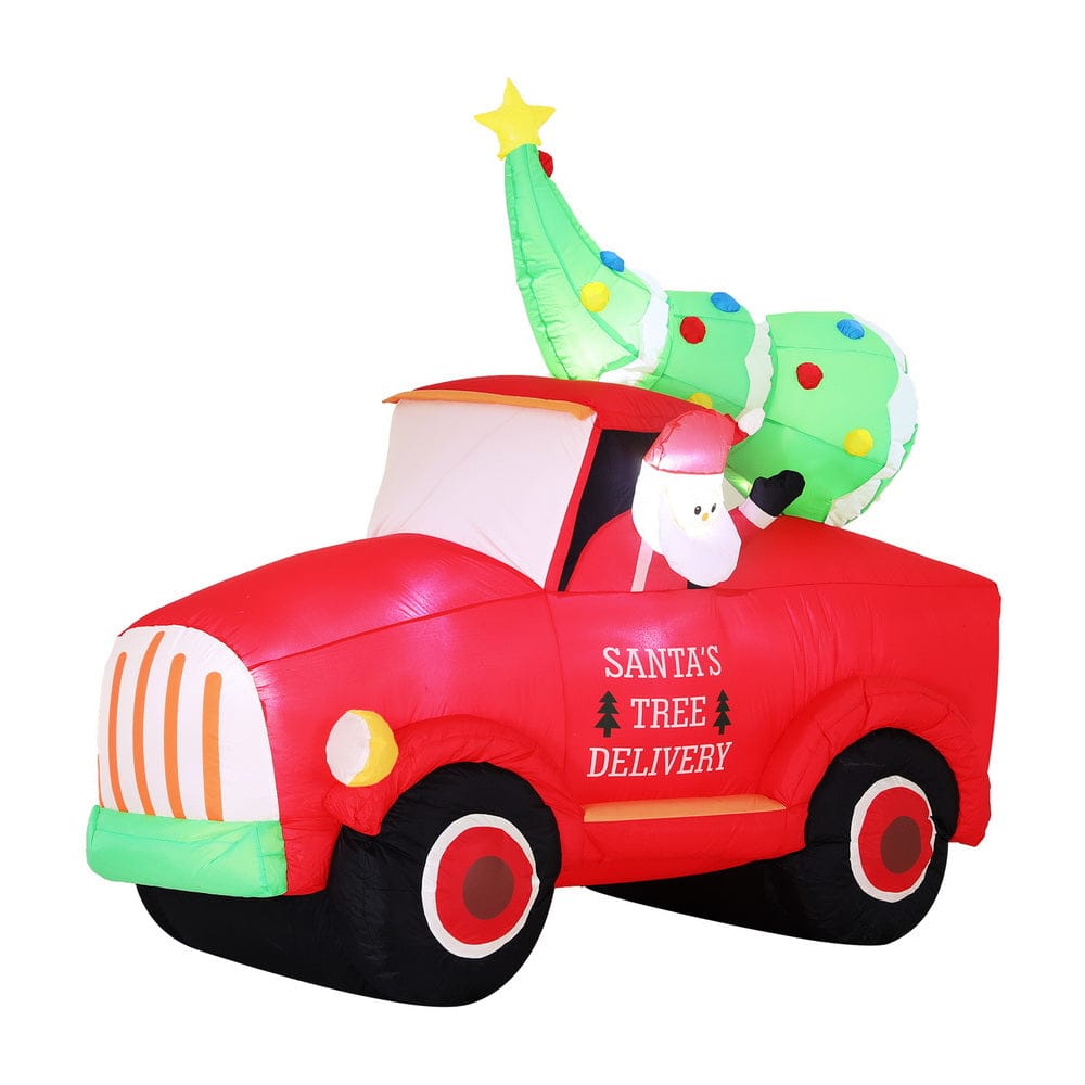 Jingle Jollys Occasions > Christmas > Christmas Decorations Jingle Jollys Christmas Inflatable Santa Truck 1.6M Height LED Decorations Illuminated