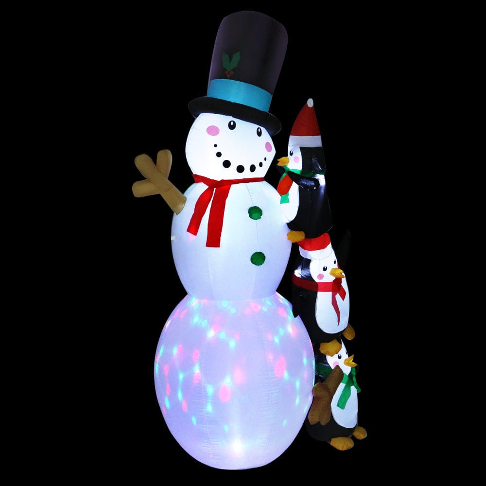 Jingle Jollys Occasions > Christmas > Christmas Decorations Jingle Jollys Christmas Inflatable Snowman 2.4M Illuminated Decorations