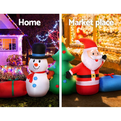 Jingle Jollys Occasions > Christmas > Christmas Decorations Jingle Jollys Christmas Inflatable Tree Snowman 2.7M Illuminated Decorations