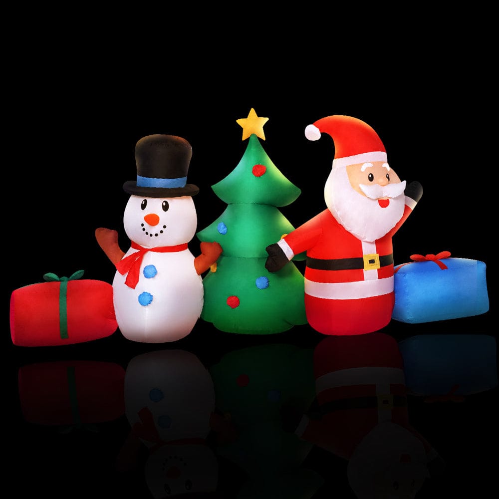 Jingle Jollys Occasions > Christmas > Christmas Decorations Jingle Jollys Christmas Inflatable Tree Snowman 2.7M Illuminated Decorations