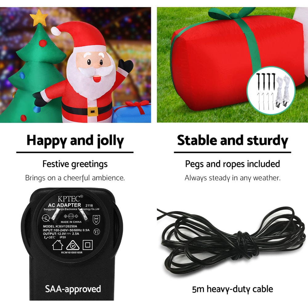 Jingle Jollys Occasions > Christmas > Christmas Decorations Jingle Jollys Christmas Inflatable Tree Snowman 2.7M Illuminated Decorations