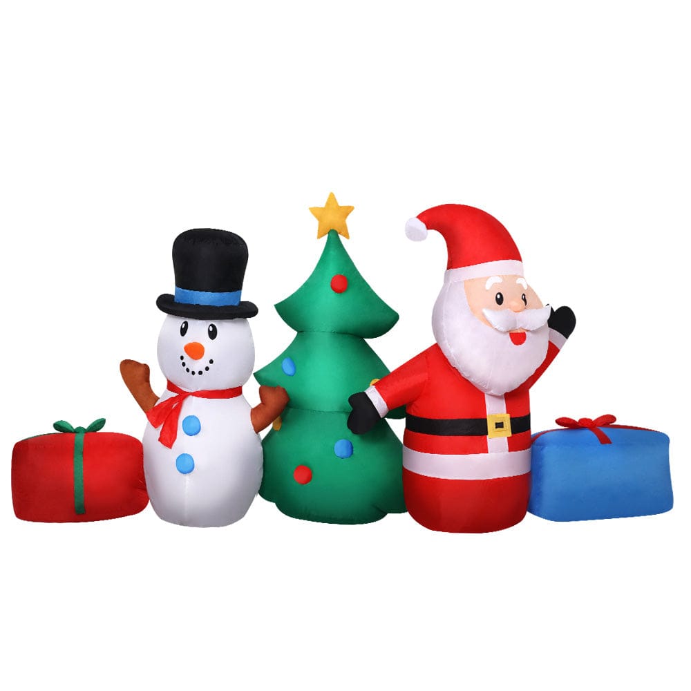 Jingle Jollys Occasions > Christmas > Christmas Decorations Jingle Jollys Christmas Inflatable Tree Snowman 2.7M Illuminated Decorations