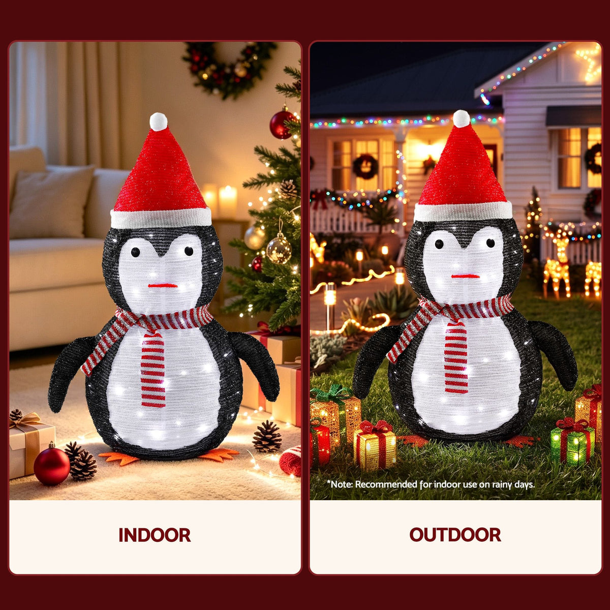 Jingle Jollys Occasions > Christmas > Christmas Decorations Jingle Jollys Christmas Penguin Light LED Christmas Decoration Pop Up Christmas Display 70cm