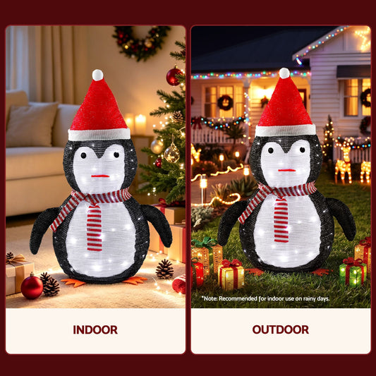 Jingle Jollys Occasions > Christmas > Christmas Decorations Jingle Jollys Christmas Penguin Light LED Christmas Decoration Pop Up Christmas Display 70cm