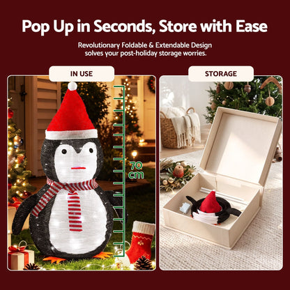Jingle Jollys Occasions > Christmas > Christmas Decorations Jingle Jollys Christmas Penguin Light LED Christmas Decoration Pop Up Christmas Display 70cm