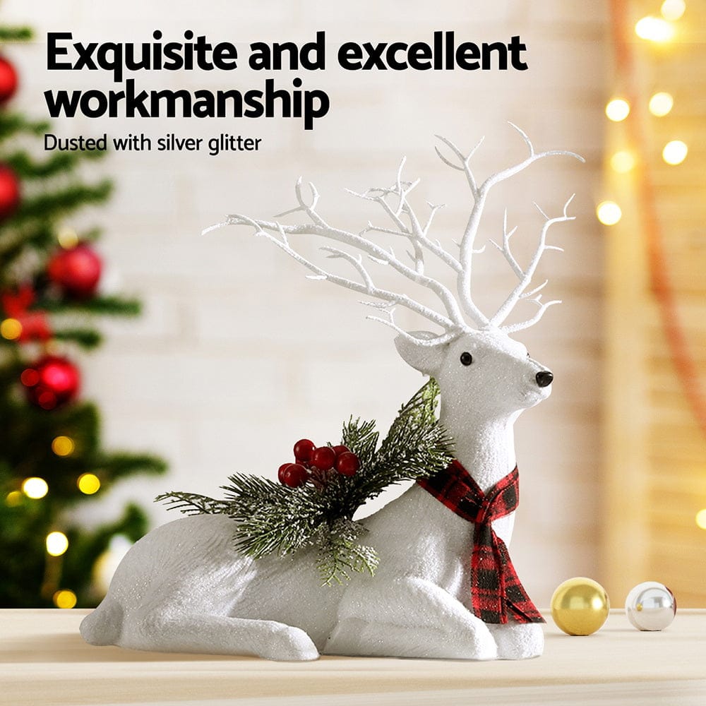 Jingle Jollys Occasions > Christmas > Christmas Decorations Jingle Jollys Christmas Reindeer 32cm Glitter Deer Ornaments Party Decorations