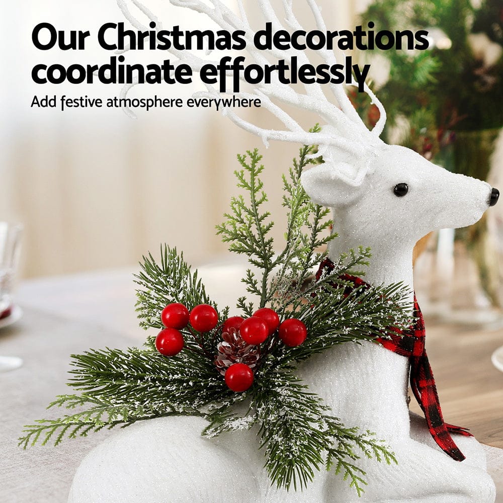 Jingle Jollys Occasions > Christmas > Christmas Decorations Jingle Jollys Christmas Reindeer 32cm Glitter Deer Ornaments Party Decorations