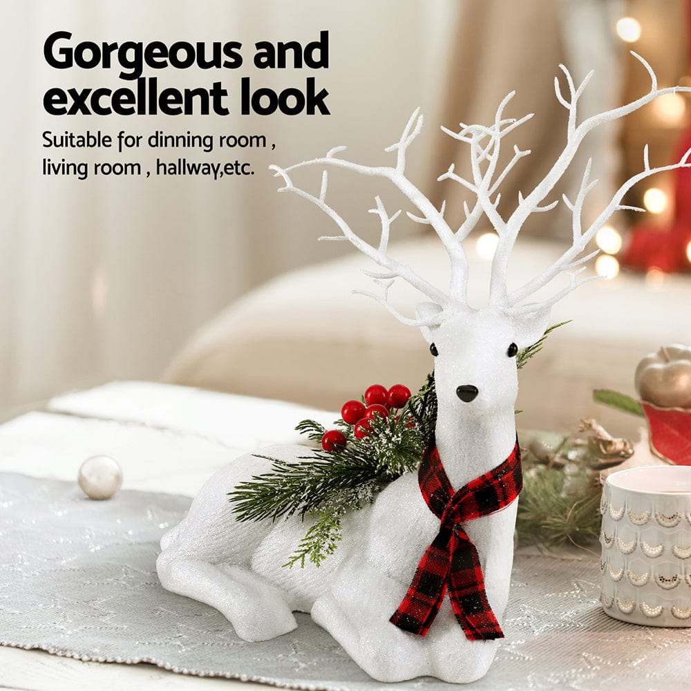 Jingle Jollys Occasions > Christmas > Christmas Decorations Jingle Jollys Christmas Reindeer 32cm Glitter Deer Ornaments Party Decorations