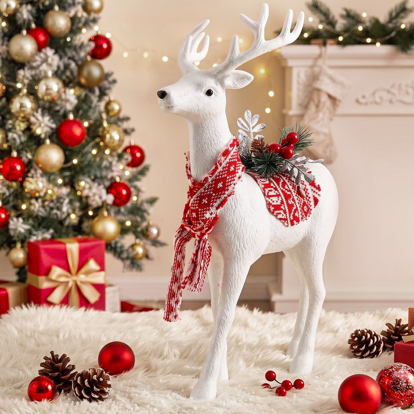 Jingle Jollys Occasions > Christmas > Christmas Decorations Jingle Jollys Christmas Reindeer 45cm Glitter Deer Ornaments Party Decorations