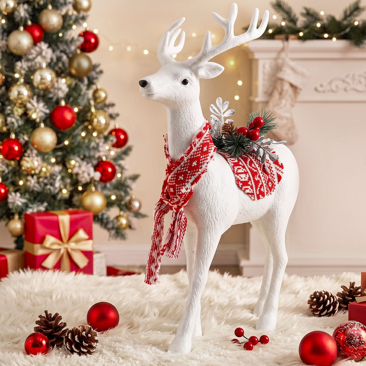 Jingle Jollys Occasions > Christmas > Christmas Decorations Jingle Jollys Christmas Reindeer 45cm Glitter Deer Ornaments Party Decorations