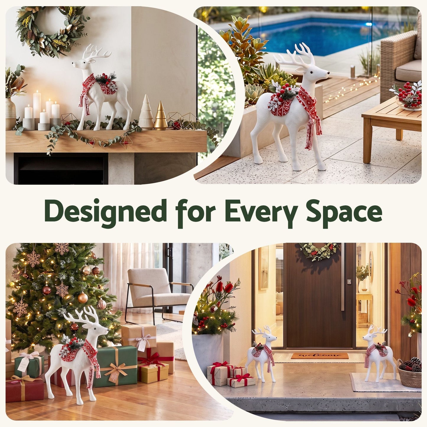 Jingle Jollys Occasions > Christmas > Christmas Decorations Jingle Jollys Christmas Reindeer 45cm Glitter Deer Ornaments Party Decorations