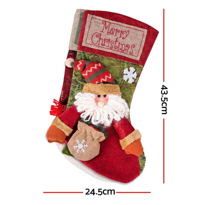 Jingle Jollys Occasions > Christmas > Christmas Decorations Jingle Jollys Christmas Stockings 2 Pack Large 3D Plush Santa Snowman 43.5cm Christmas Decor for Family Holiday Christmas Party Decorations