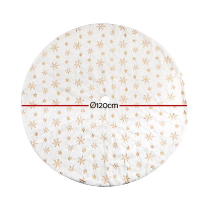Jingle Jollys Occasions > Christmas > Christmas Decorations Jingle Jollys Christmas Tree Skirt 120cm Snowflake Ornaments Xmas Decorations