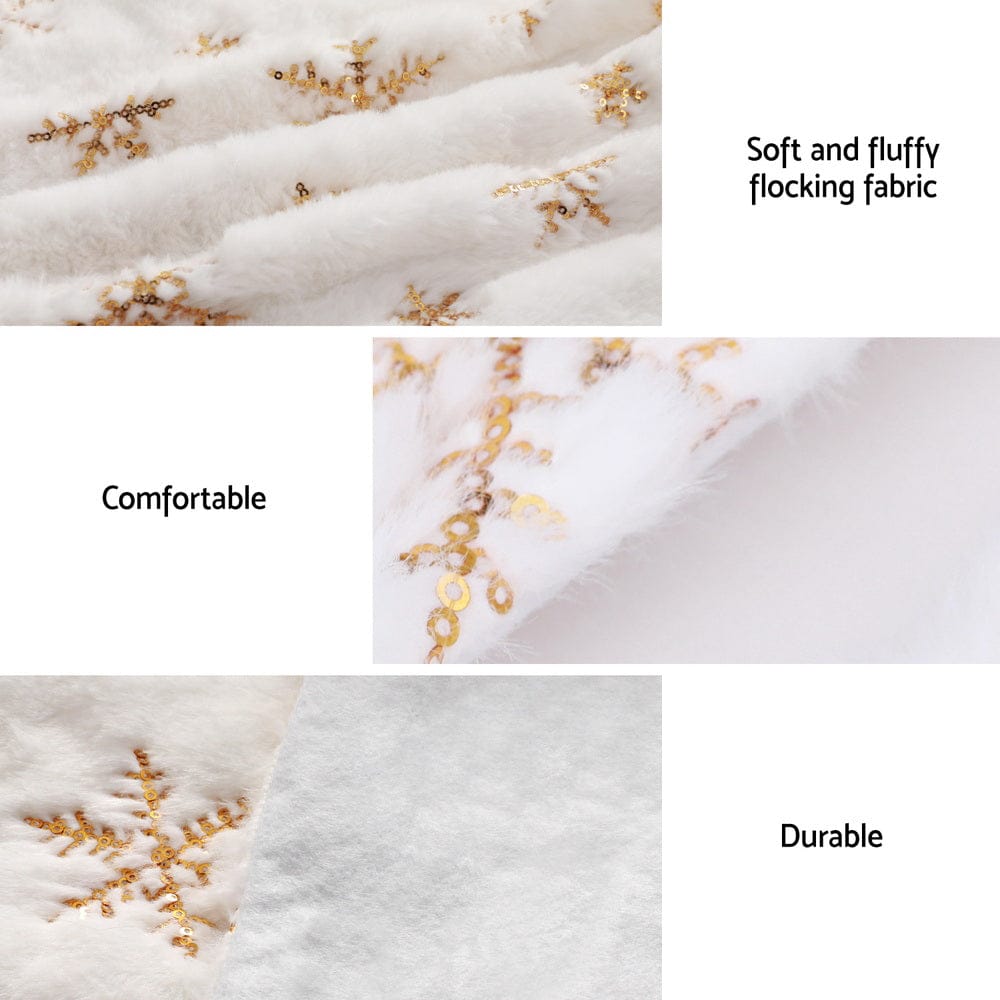 Jingle Jollys Occasions > Christmas > Christmas Decorations Jingle Jollys Christmas Tree Skirt 120cm Snowflake Ornaments Xmas Decorations