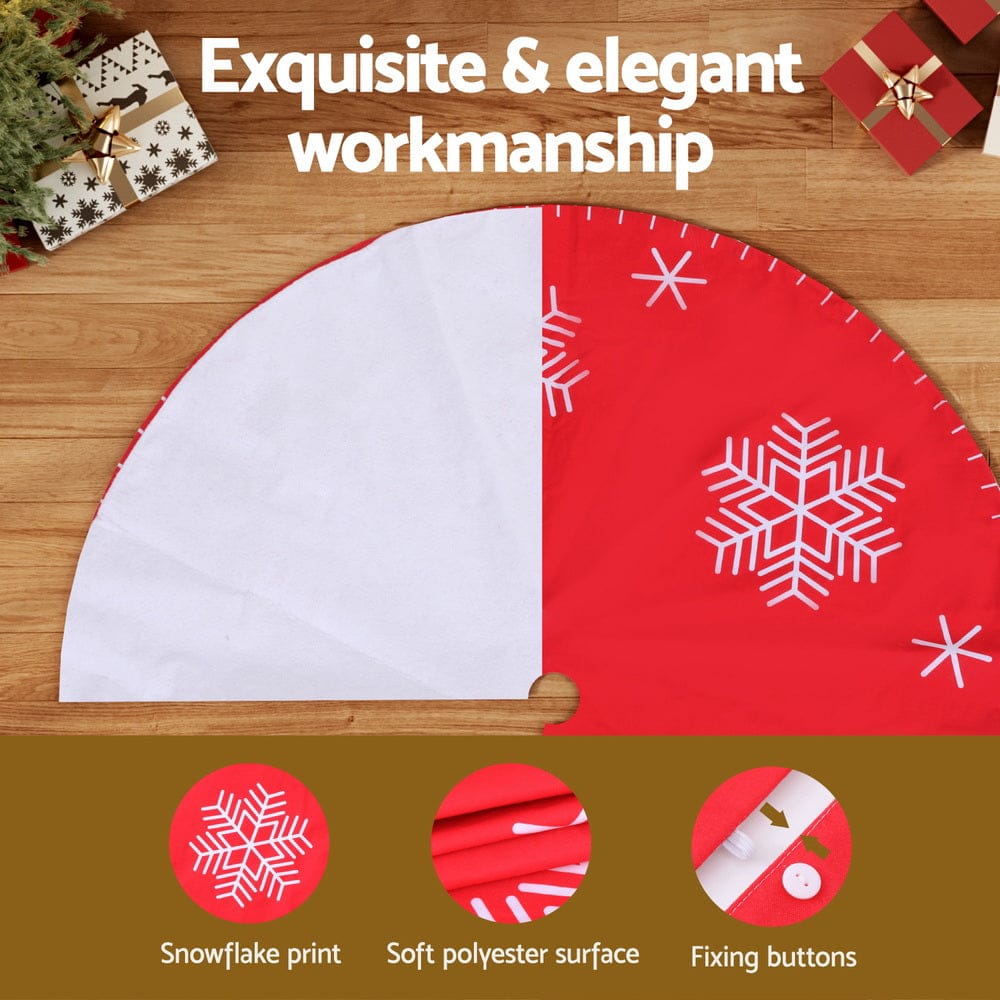 Jingle Jollys Occasions > Christmas > Christmas Decorations Jingle Jollys Christmas Tree Skirt 90cm Snowflake Ornaments Party Decorations