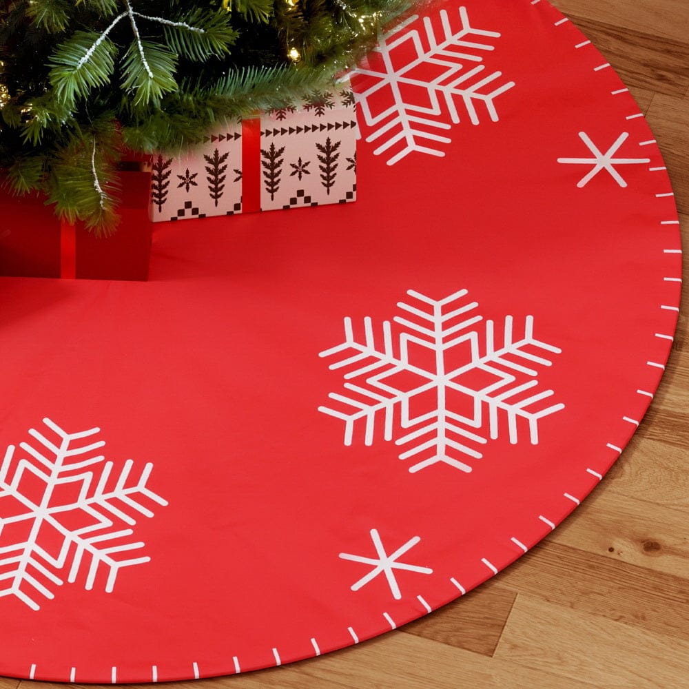 Jingle Jollys Occasions > Christmas > Christmas Decorations Jingle Jollys Christmas Tree Skirt 90cm Snowflake Ornaments Party Decorations