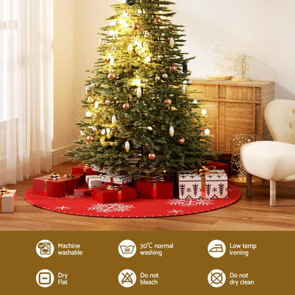 Jingle Jollys Occasions > Christmas > Christmas Decorations Jingle Jollys Christmas Tree Skirt 90cm Snowflake Ornaments Party Decorations