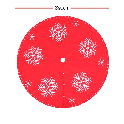 Jingle Jollys Occasions > Christmas > Christmas Decorations Jingle Jollys Christmas Tree Skirt 90cm Snowflake Ornaments Party Decorations