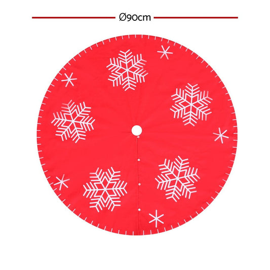 Jingle Jollys Occasions > Christmas > Christmas Decorations Jingle Jollys Christmas Tree Skirt 90cm Snowflake Ornaments Party Decorations