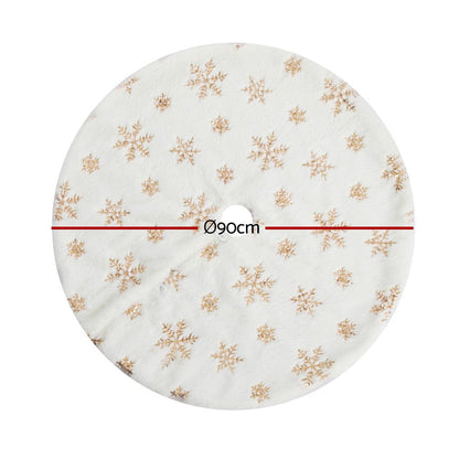 Jingle Jollys Occasions > Christmas > Christmas Decorations Jingle Jollys Christmas Tree Skirt 90cm Snowflake Ornaments Xmas Decorations