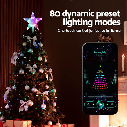 Jingle Jollys Occasions > Christmas > Christmas Decorations Jingle Jollys Christmas Tree Topper Star RGB LED Xmas Decor 80 Modes APP Control