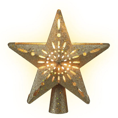 Jingle Jollys Occasions > Christmas > Christmas Decorations Jingle Jollys Christmas Tree Topper Star Snowflake Projector Party Glitter Gold