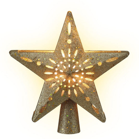 Jingle Jollys Occasions > Christmas > Christmas Decorations Jingle Jollys Christmas Tree Topper Star Snowflake Projector Party Glitter Gold