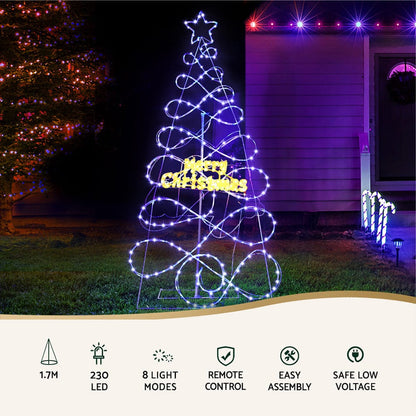 Jingle Jollys Occasions > Christmas > Christmas Trees 1.7M Christmas Tree 230 LED RGB Motif Lights Jingle Jollys