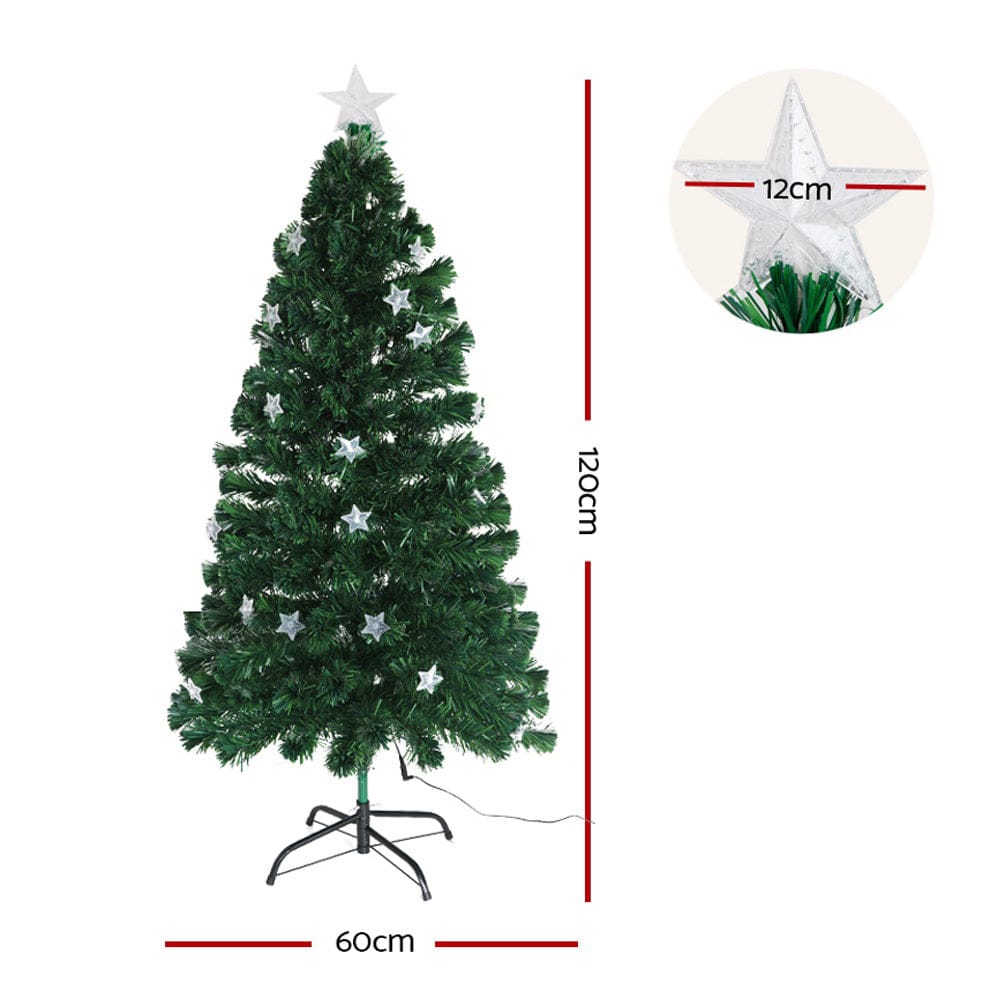 Jingle Jollys Occasions > Christmas > Christmas Trees Jingle Jollys 1.2m Christmas Tree Optic Fibre LED Xmas tree Multi Colour