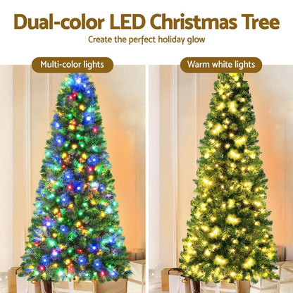 Jingle Jollys Occasions > Christmas > Christmas Trees Jingle Jollys 1.8M Pre-lit Christmas Tree 8 Mode Multi Colour 200 LED Light Xmas