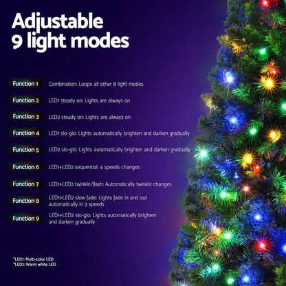 Jingle Jollys Occasions > Christmas > Christmas Trees Jingle Jollys 1.8M Pre-lit Christmas Tree 8 Mode Multi Colour 200 LED Light Xmas
