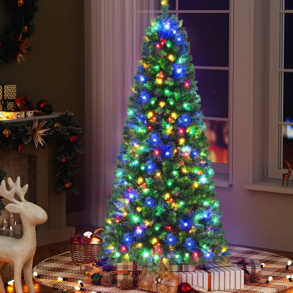 Jingle Jollys Occasions > Christmas > Christmas Trees Jingle Jollys 1.8M Pre-lit Christmas Tree 8 Mode Multi Colour 200 LED Light Xmas