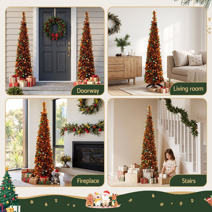 Jingle Jollys Occasions > Christmas > Christmas Trees Jingle Jollys 160cm Pop Up Christmas Tree Artificial Christmas Tree Golden Maple Leaf