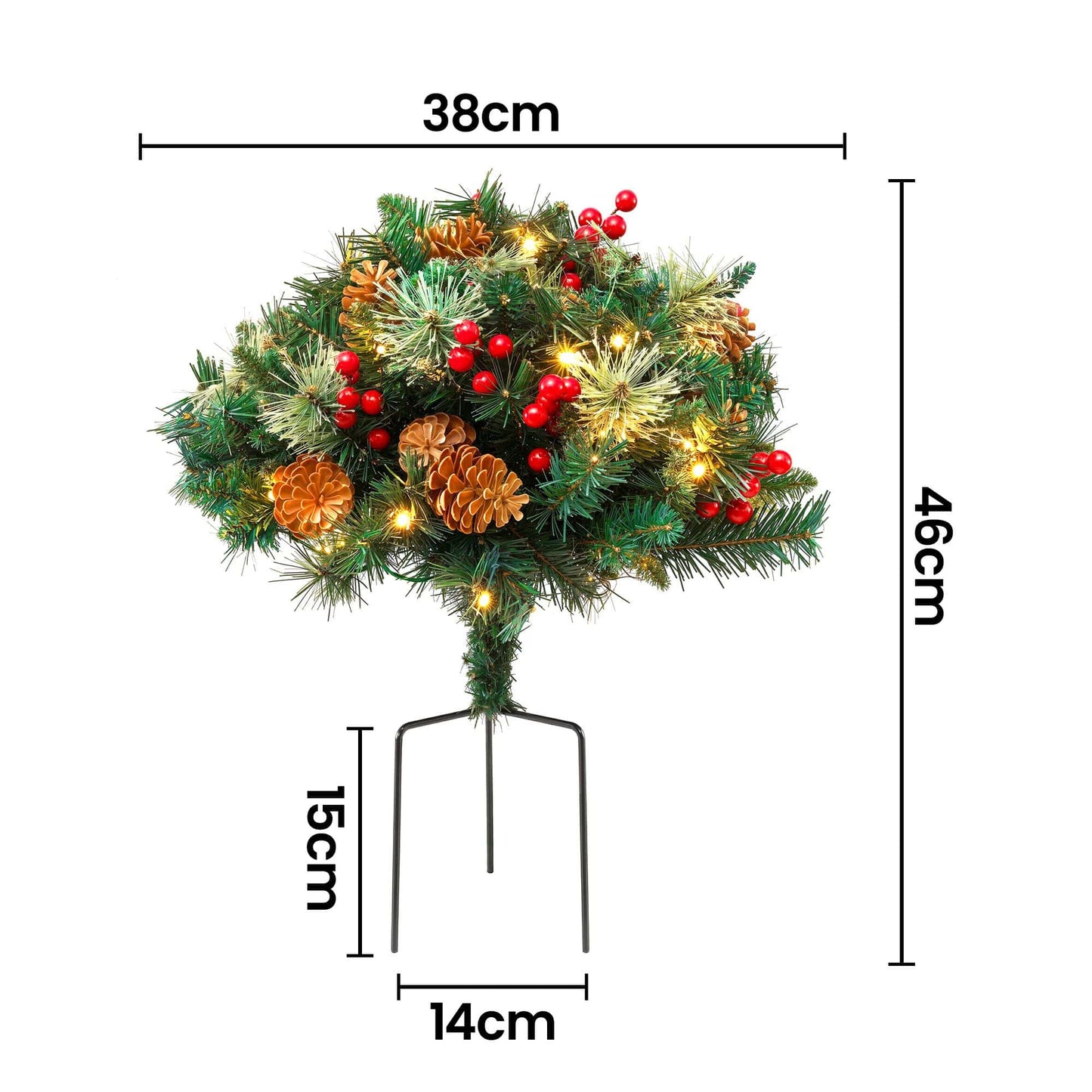 Jingle Jollys Occasions > Christmas > Christmas Trees Jingle Jollys 2 Pack 45cm Lighted Artificial Christmas Tree Pathway Xmas Trees