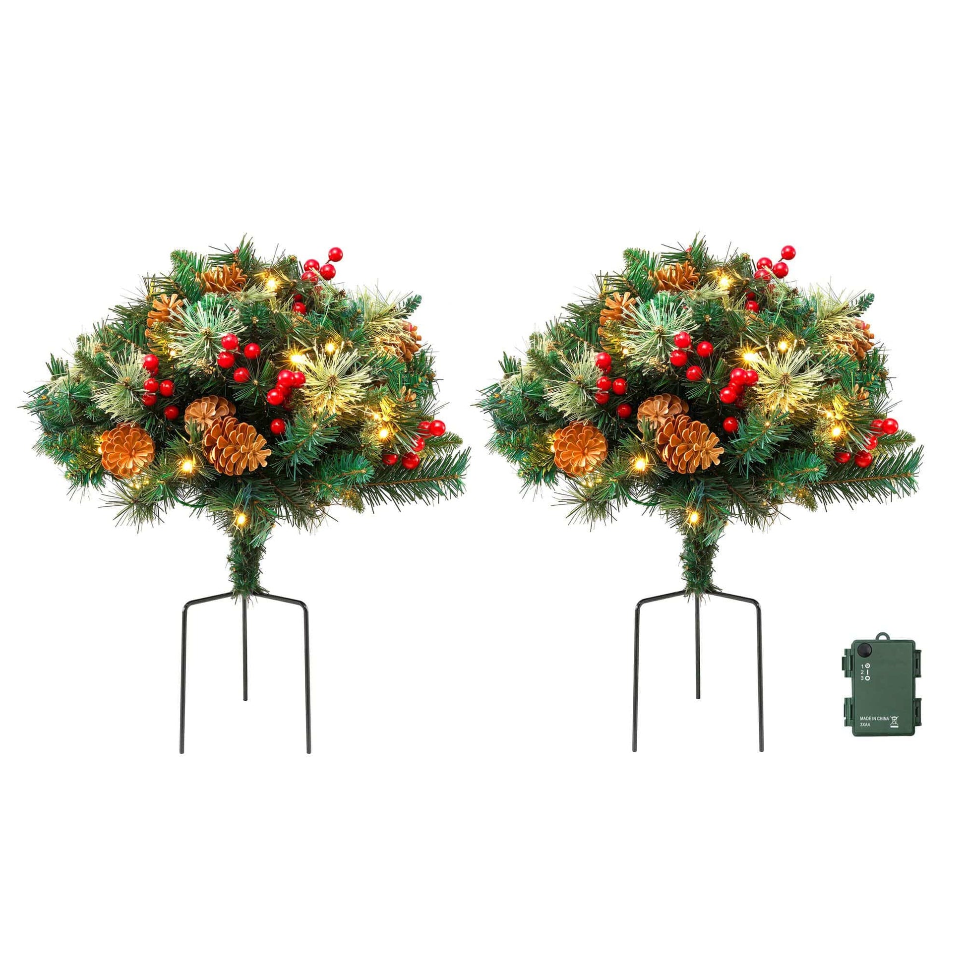 Jingle Jollys Occasions > Christmas > Christmas Trees Jingle Jollys 2 Pack 45cm Lighted Artificial Christmas Tree Pathway Xmas Trees