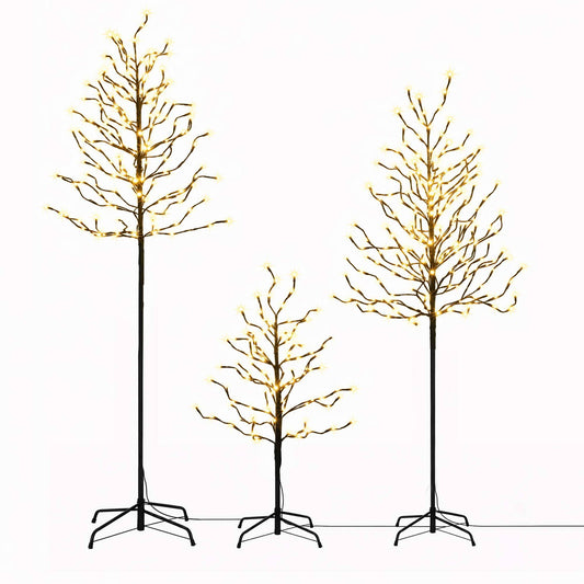 Jingle Jollys Occasions > Christmas > Christmas Trees Jingle Jollys 3 Pack LED Christmas Tree Lighted Birch Tree Indoor Outdoor Xmas Decor Warm White