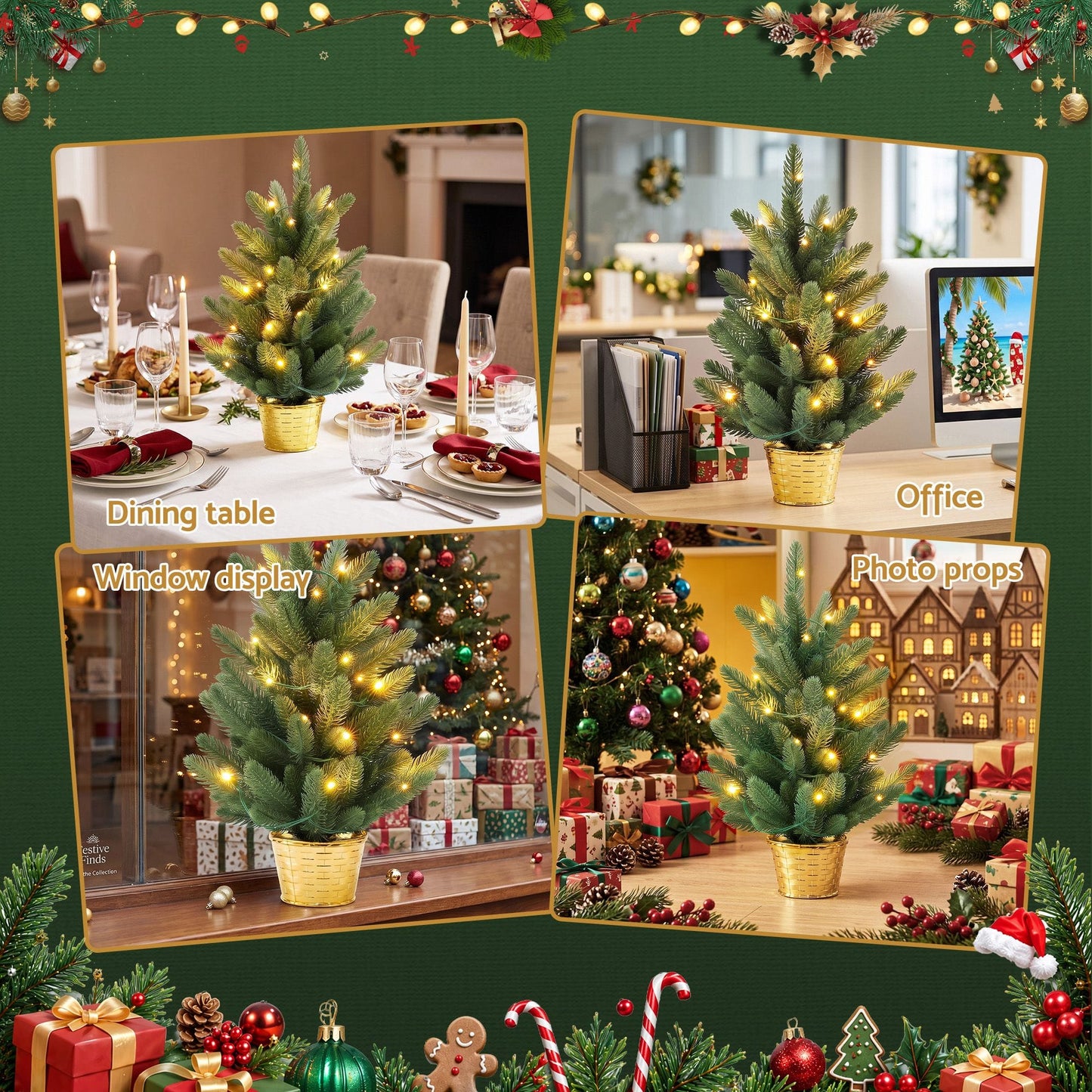 Jingle Jollys Occasions > Christmas > Christmas Trees Jingle Jollys 45cm Artificial Christmas Tree Mini Christmas Tree Warm Light